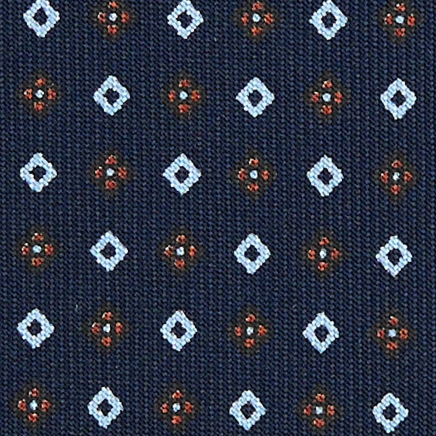E.Marinella CRAVATTE|Cravatte Extra Long|CRAVATTA SARTORIALE EXTRA LONG IN SETA BLU SCURO Microfantasia fiore
