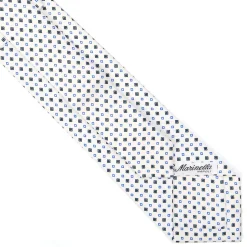 E.Marinella CRAVATTE|Cravatte Extra Long|CRAVATTA SARTORIALE EXTRA LONG IN SETA BIANCA Microfantasia fiore