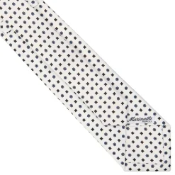 E.Marinella CRAVATTE|Cravatte Extra Long|CRAVATTA SARTORIALE EXTRA LONG IN SETA BIANCA Microfantasia fiore