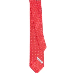 E.Marinella CRAVATTE|Cravatte Extra Long|CRAVATTA SARTORIALE EXTRA LONG IN SETA ROSSA Microfantasia fiore