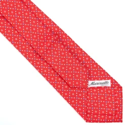 E.Marinella CRAVATTE|Cravatte Extra Long|CRAVATTA SARTORIALE EXTRA LONG IN SETA ROSSA Microfantasia fiore