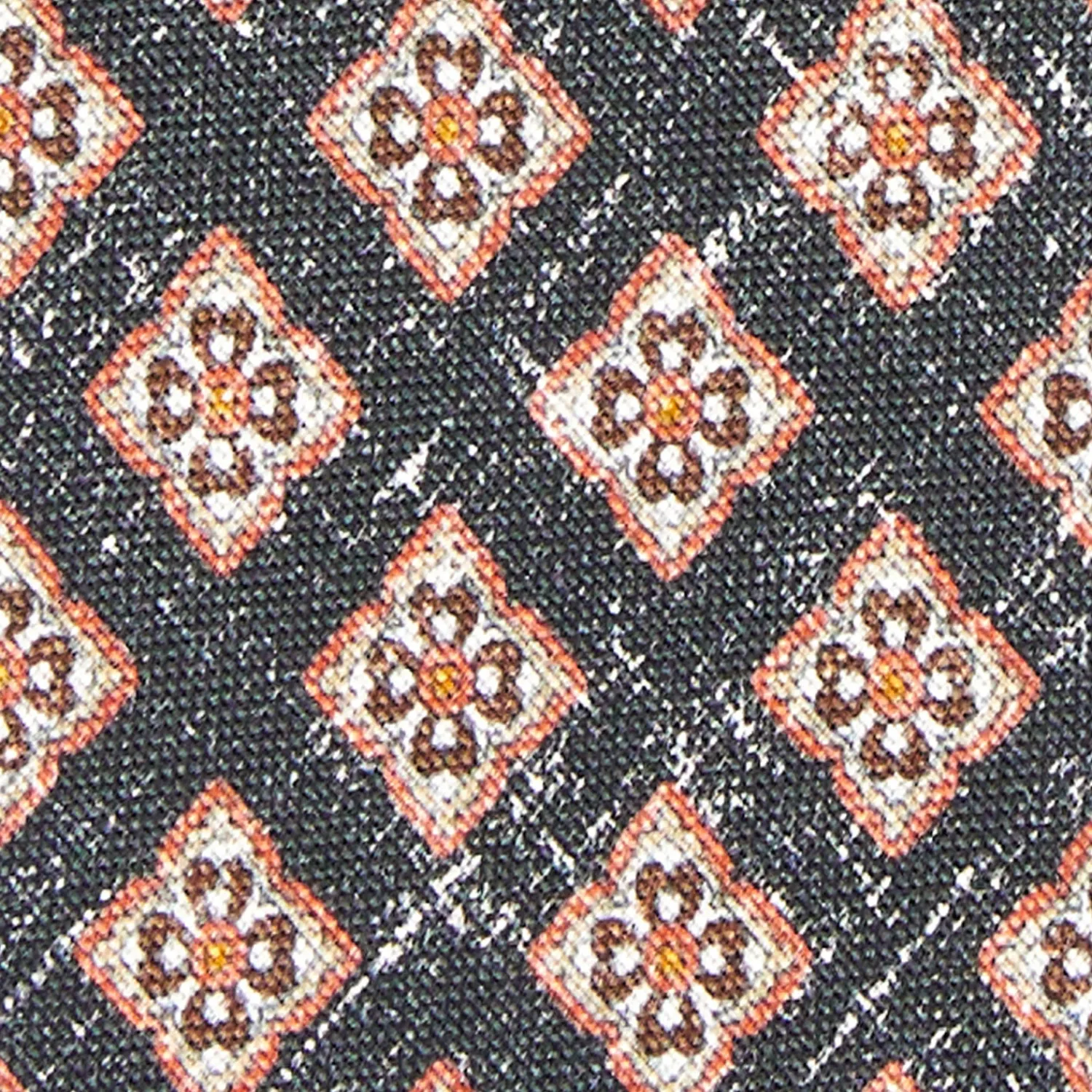 E.Marinella CRAVATTE|Cravatte In Lino E Cotone|CRAVATTA SARTORIALE IN COTONE E SETA NERA Macrofantasia fiore