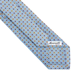 E.Marinella CRAVATTE|Cravatte In Lino E Cotone|CRAVATTA SARTORIALE IN LINO AZZURRA Microfantasia fiore