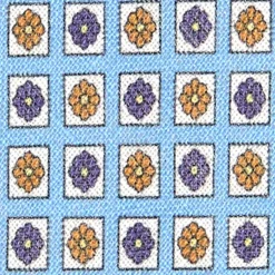 E.Marinella CRAVATTE|Cravatte In Lino E Cotone|CRAVATTA SARTORIALE IN LINO AZZURRA Microfantasia fiore