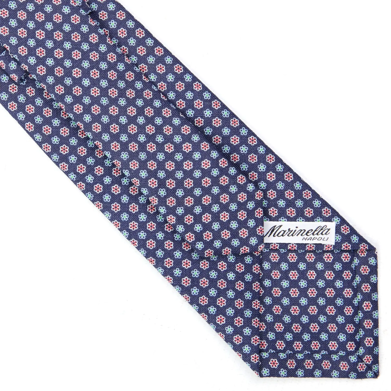 E.Marinella CRAVATTE|Cravatte In Lino E Cotone|CRAVATTA SARTORIALE IN LINO BLU Microfantasia fiore