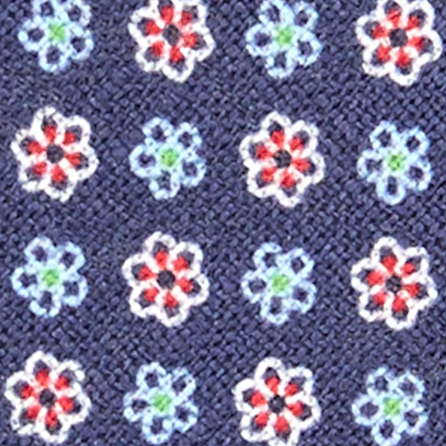 E.Marinella CRAVATTE|Cravatte In Lino E Cotone|CRAVATTA SARTORIALE IN LINO BLU Microfantasia fiore