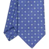 E.Marinella CRAVATTE|Cravatte In Lino E Cotone|CRAVATTA SARTORIALE IN LINO BLU Microfantasia fiore