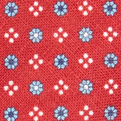 E.Marinella CRAVATTE|Cravatte In Lino E Cotone|CRAVATTA SARTORIALE IN LINO BORDEAUX Microfantasia fiore