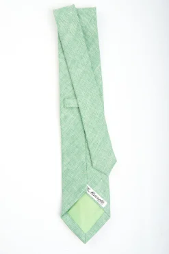 E.Marinella CRAVATTE|Cravatte In Lino E Cotone|CRAVATTA SARTORIALE IN LINO E COTONE VERDE CHIARO Tinta unita