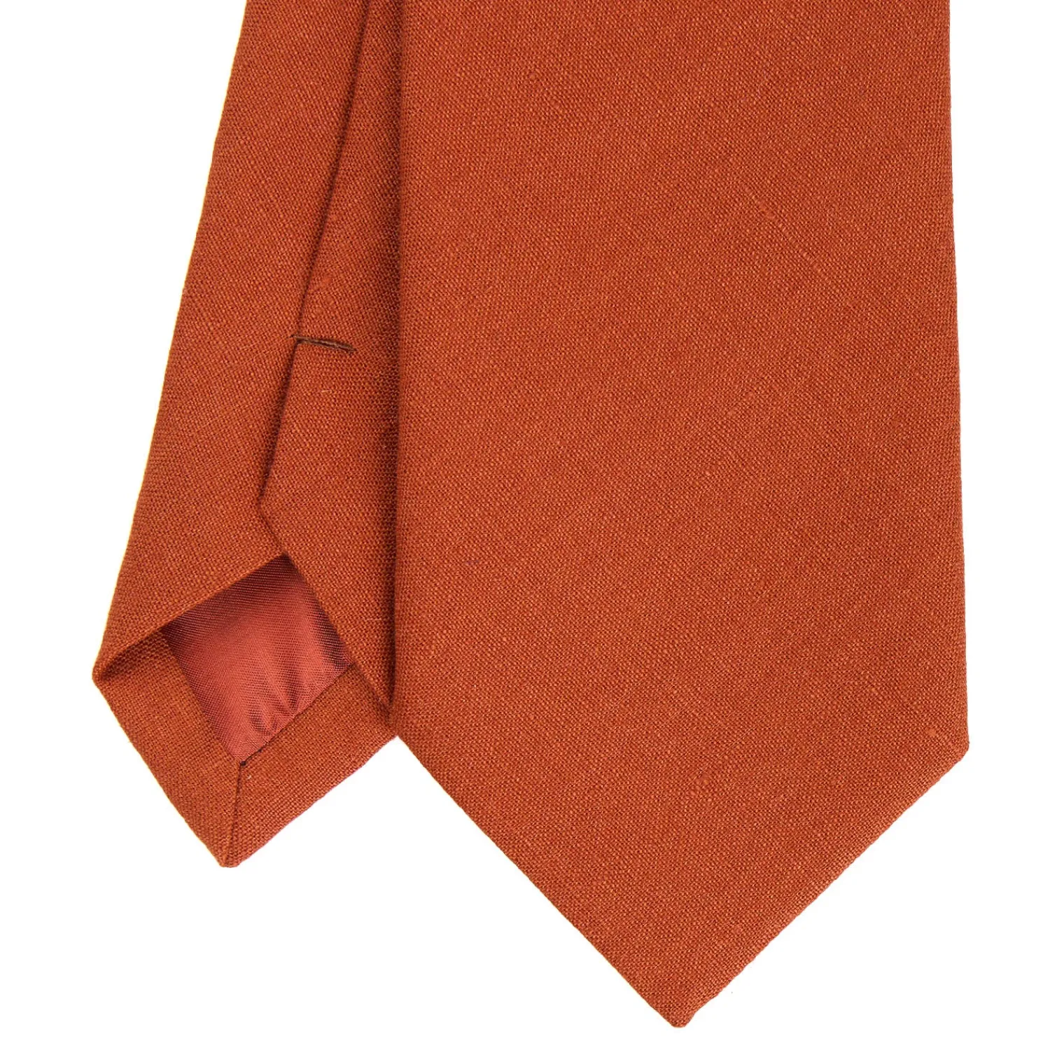 E.Marinella CRAVATTE|Cravatte In Lino E Cotone|CRAVATTA SARTORIALE IN LINO E COTONE ARANCIONE Tiunta unita