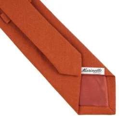 E.Marinella CRAVATTE|Cravatte In Lino E Cotone|CRAVATTA SARTORIALE IN LINO E COTONE ARANCIONE Tiunta unita