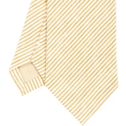 E.Marinella CRAVATTE|Cravatte Regimental E Rigate|CRAVATTA SARTORIALE IN LINO E COTONE GIALLA Rigata