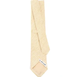 E.Marinella CRAVATTE|Cravatte Regimental E Rigate|CRAVATTA SARTORIALE IN LINO E COTONE GIALLA Rigata