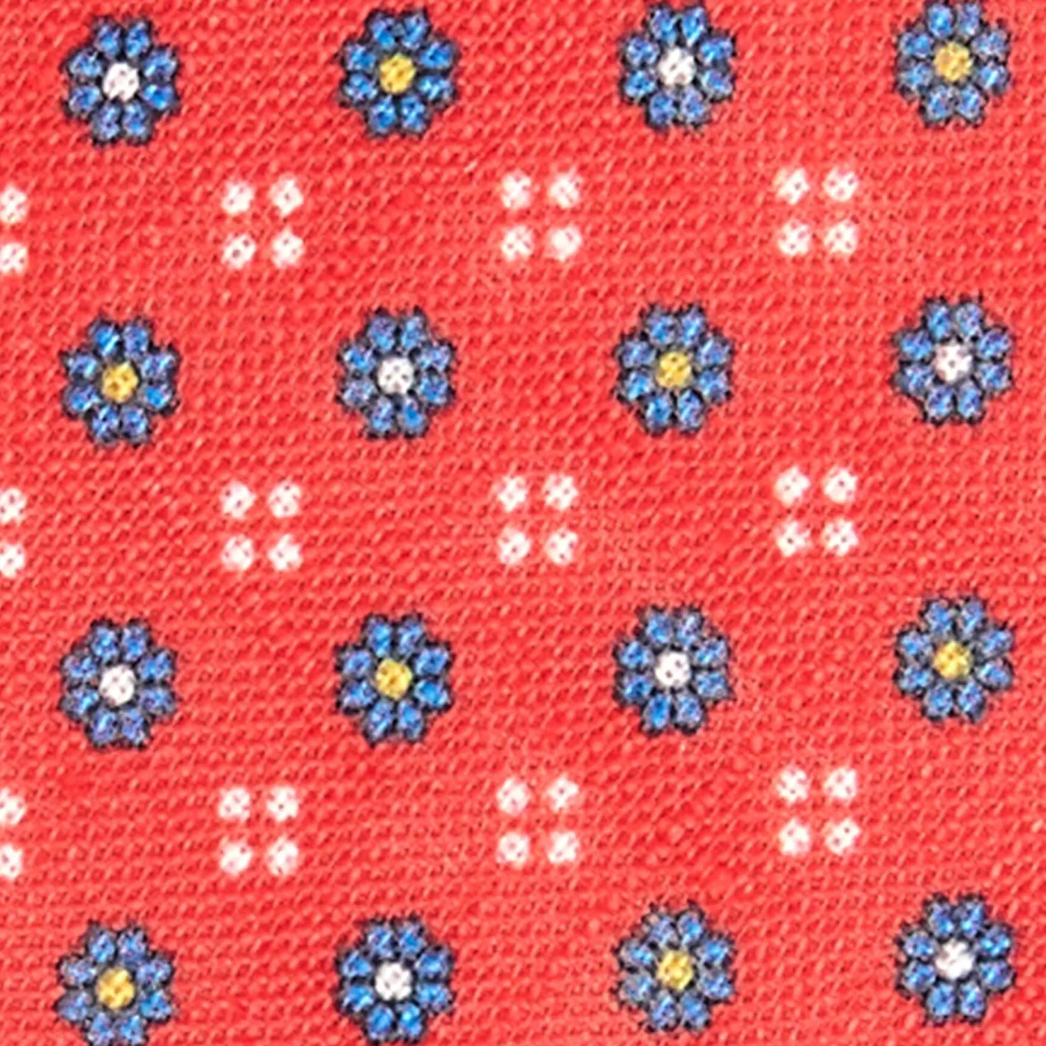 E.Marinella CRAVATTE|Cravatte In Lino E Cotone|CRAVATTA SARTORIALE IN LINO ROSSA Microfantasia fiore