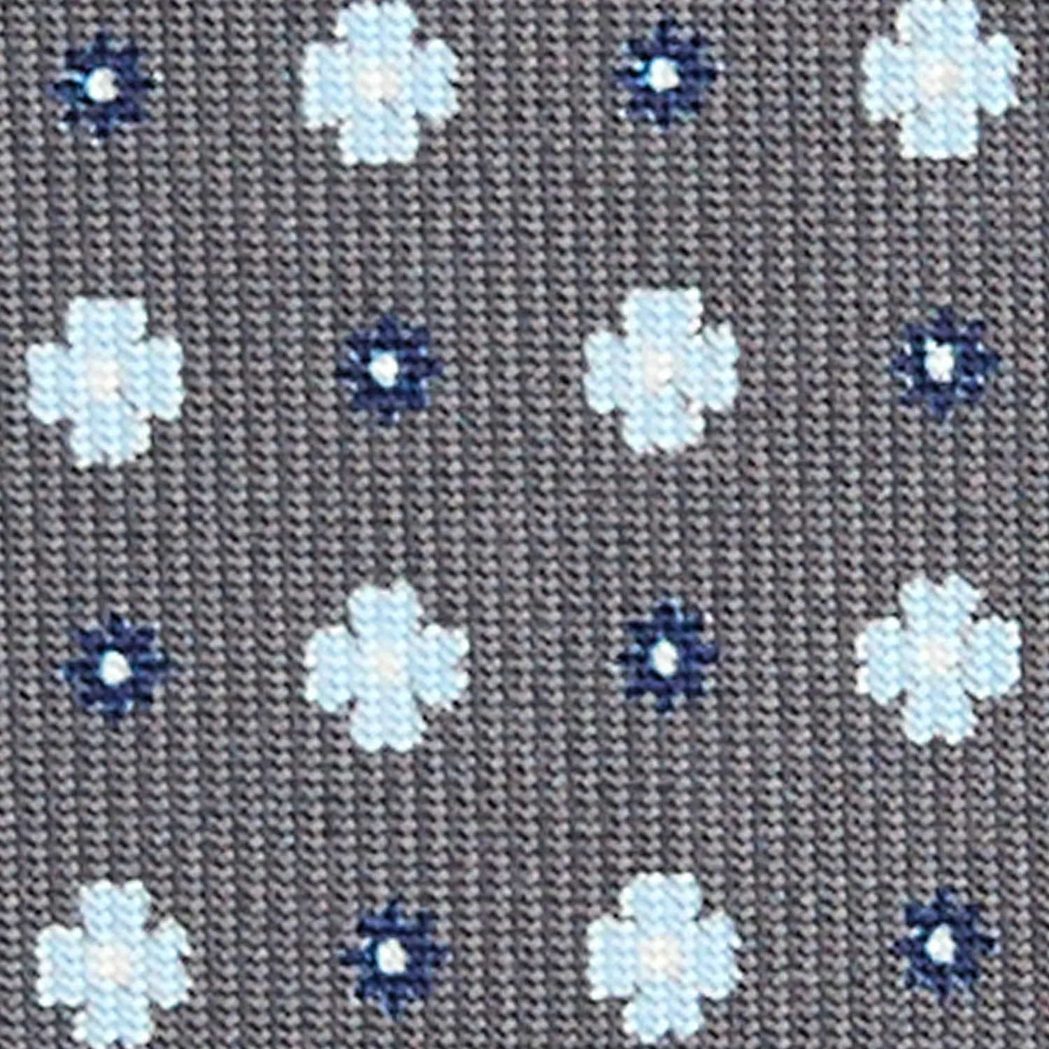E.Marinella CRAVATTE|Cravatte In Seta Stampata|CRAVATTA SARTORIALE IN SETA GRIGIO SCURO Microfantasia fiore