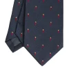 E.Marinella CRAVATTE|Cravatte In Seta Jacquard|CRAVATTA SARTORIALE IN SETA JACQUARD BLU Con cornetto sparso