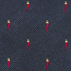 E.Marinella CRAVATTE|Cravatte In Seta Jacquard|CRAVATTA SARTORIALE IN SETA JACQUARD BLU Con cornetto sparso
