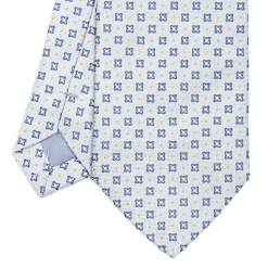 E.Marinella CRAVATTE|Cravatte In Seta Jacquard|CRAVATTA SARTORIALE IN SETA JACQUARD AZZURRA Microfantasia fiore
