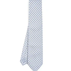 E.Marinella CRAVATTE|Cravatte In Seta Jacquard|CRAVATTA SARTORIALE IN SETA JACQUARD AZZURRA Microfantasia fiore