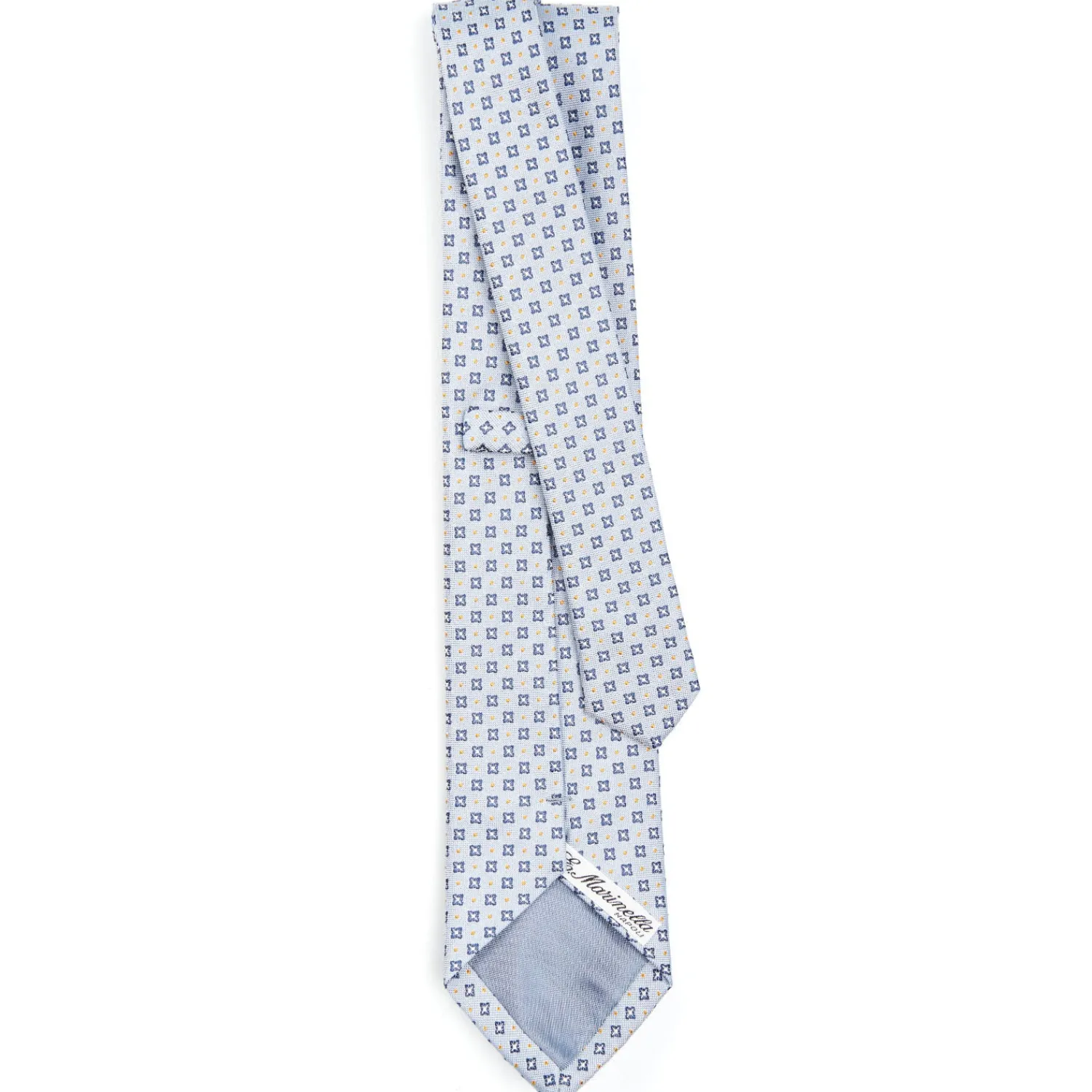 E.Marinella CRAVATTE|Cravatte In Seta Jacquard|CRAVATTA SARTORIALE IN SETA JACQUARD AZZURRA Microfantasia fiore