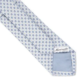 E.Marinella CRAVATTE|Cravatte In Seta Jacquard|CRAVATTA SARTORIALE IN SETA JACQUARD AZZURRA Microfantasia fiore