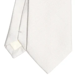E.Marinella CRAVATTE|Cravatte In Seta Jacquard|CRAVATTA SARTORIALE IN SETA JACQUARD BIANCA Tinta unita