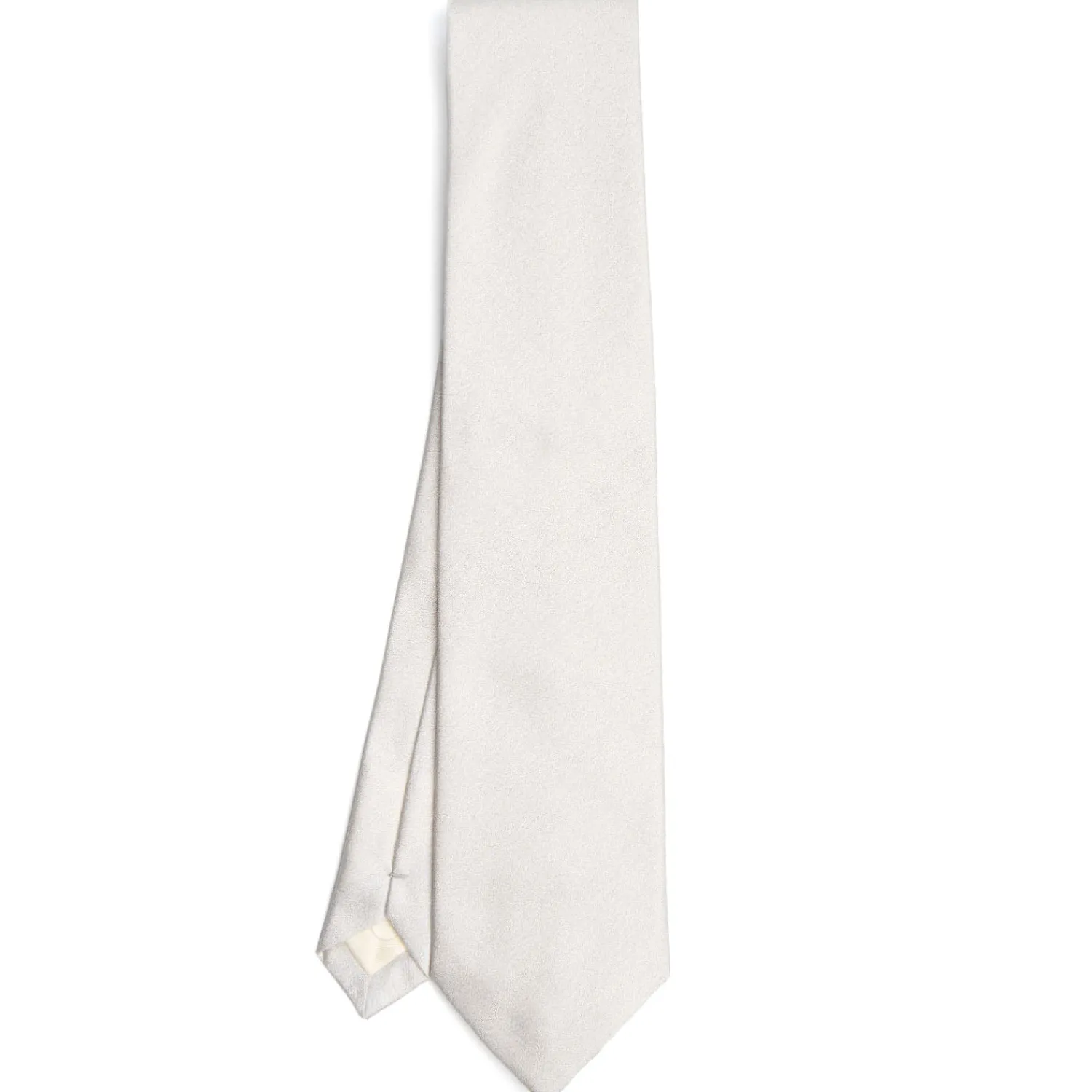 E.Marinella CRAVATTE|Cravatte In Seta Jacquard|CRAVATTA SARTORIALE IN SETA JACQUARD BIANCA Tinta unita