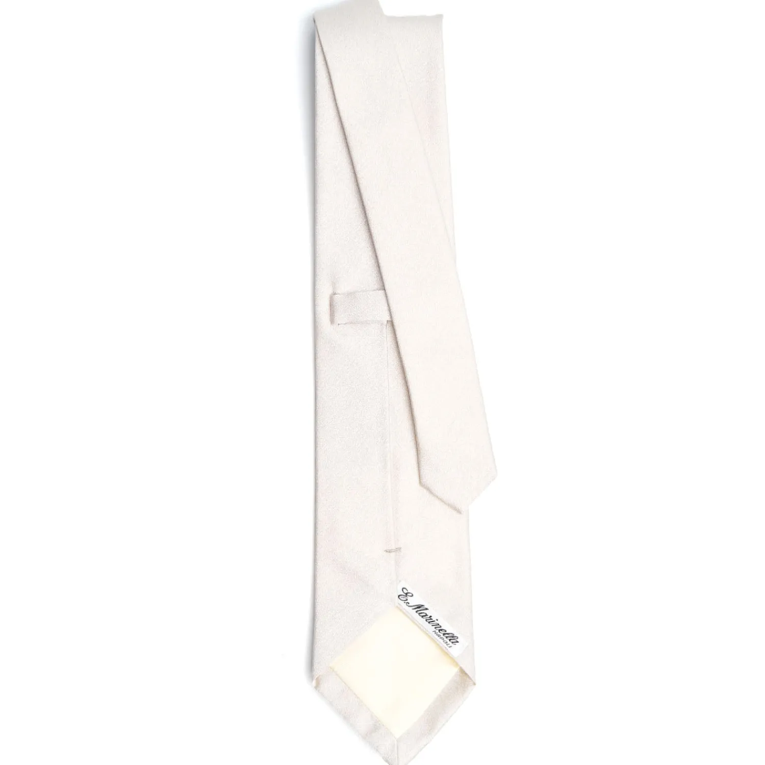 E.Marinella CRAVATTE|Cravatte In Seta Jacquard|CRAVATTA SARTORIALE IN SETA JACQUARD BIANCA Tinta unita