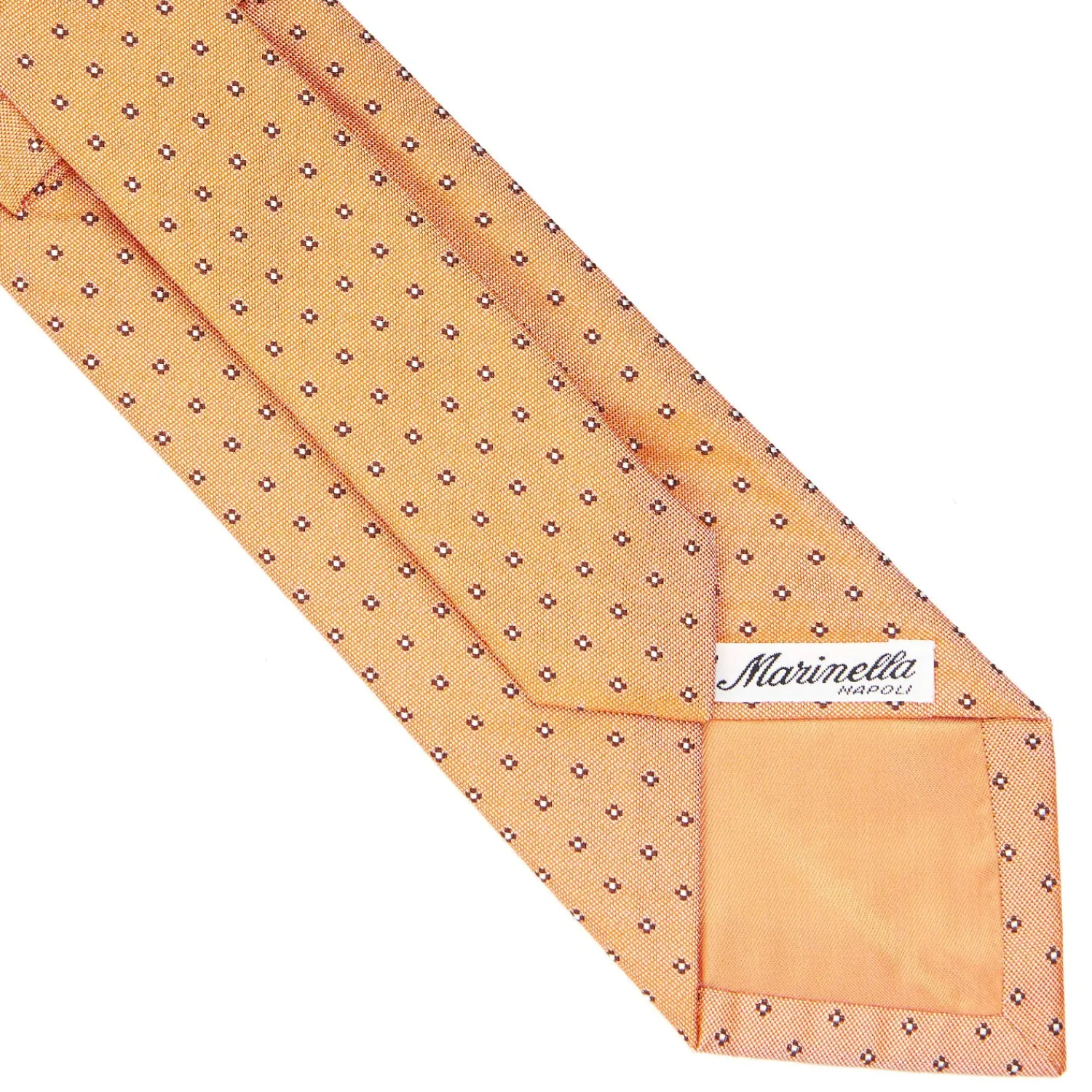E.Marinella CRAVATTE|Cravatte In Seta Jacquard|CRAVATTA SARTORIALE IN SETA JACQUARD ARANCIONE Microfantasia fiore