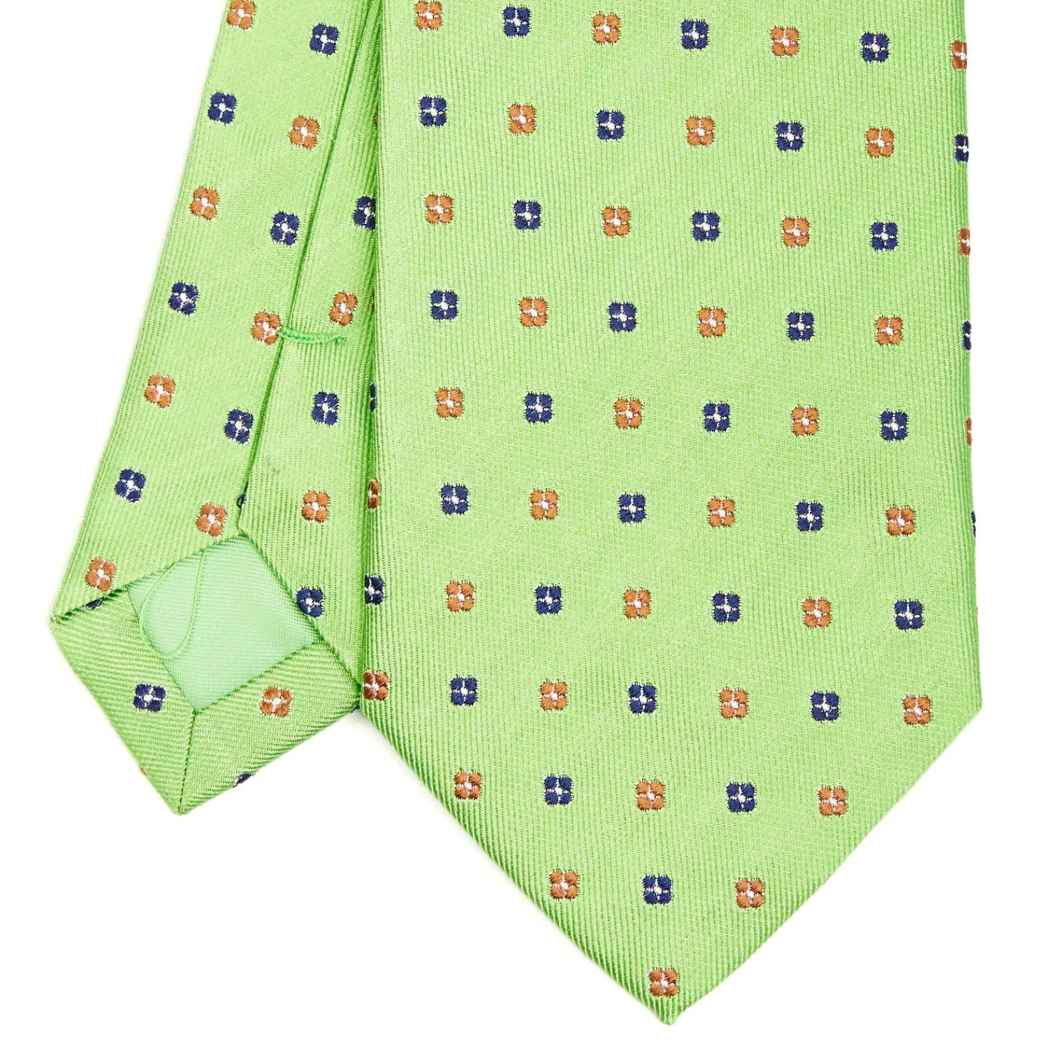 E.Marinella CRAVATTE|Cravatte In Seta Jacquard|CRAVATTA SARTORIALE IN SETA JACQUARD VERDE CHIARO Microfantasia fiore