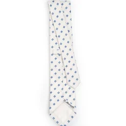 E.Marinella CRAVATTE|Cravatte In Seta Jacquard|CRAVATTA SARTORIALE IN SETA JACQUARD BIANCA Macrofantasia fiore