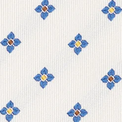 E.Marinella CRAVATTE|Cravatte In Seta Jacquard|CRAVATTA SARTORIALE IN SETA JACQUARD BIANCA Macrofantasia fiore
