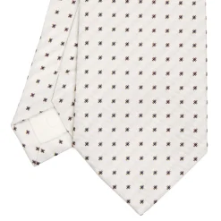 E.Marinella CRAVATTE|Cravatte In Seta Jacquard|CRAVATTA SARTORIALE IN SETA JACQUARD BIANCA Microfantasia fiore
