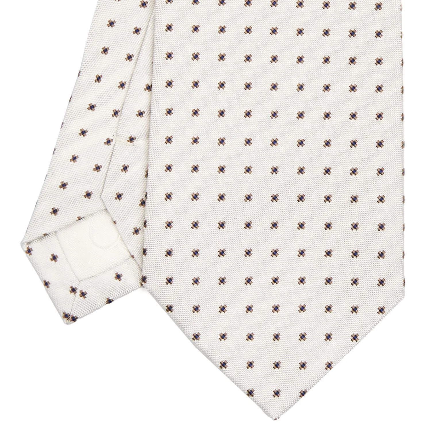E.Marinella CRAVATTE|Cravatte In Seta Jacquard|CRAVATTA SARTORIALE IN SETA JACQUARD BIANCA Microfantasia fiore