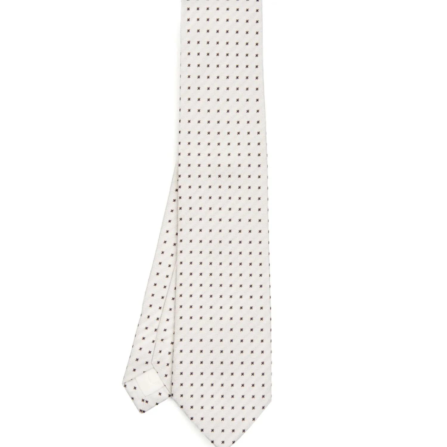 E.Marinella CRAVATTE|Cravatte In Seta Jacquard|CRAVATTA SARTORIALE IN SETA JACQUARD BIANCA Microfantasia fiore