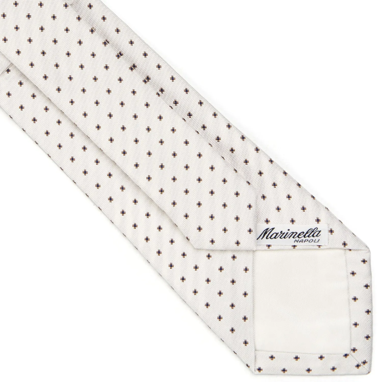 E.Marinella CRAVATTE|Cravatte In Seta Jacquard|CRAVATTA SARTORIALE IN SETA JACQUARD BIANCA Microfantasia fiore