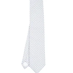 E.Marinella CRAVATTE|Cravatte In Seta Jacquard|CRAVATTA SARTORIALE IN SETA JACQUARD BIANCA Microfantasia geometrica