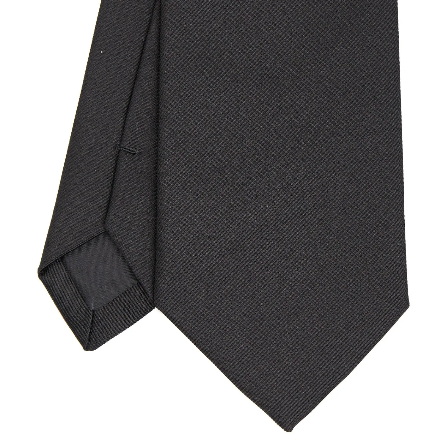 E.Marinella CRAVATTE|Cravatte In Seta Jacquard|CRAVATTA SARTORIALE IN SETA JACQUARD NERA Tinta unita