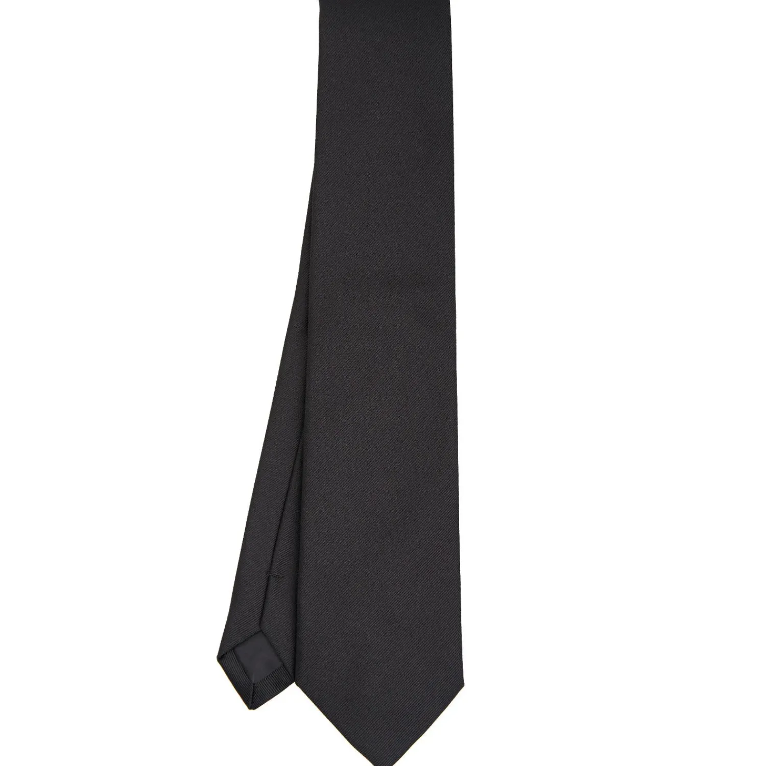 E.Marinella CRAVATTE|Cravatte In Seta Jacquard|CRAVATTA SARTORIALE IN SETA JACQUARD NERA Tinta unita
