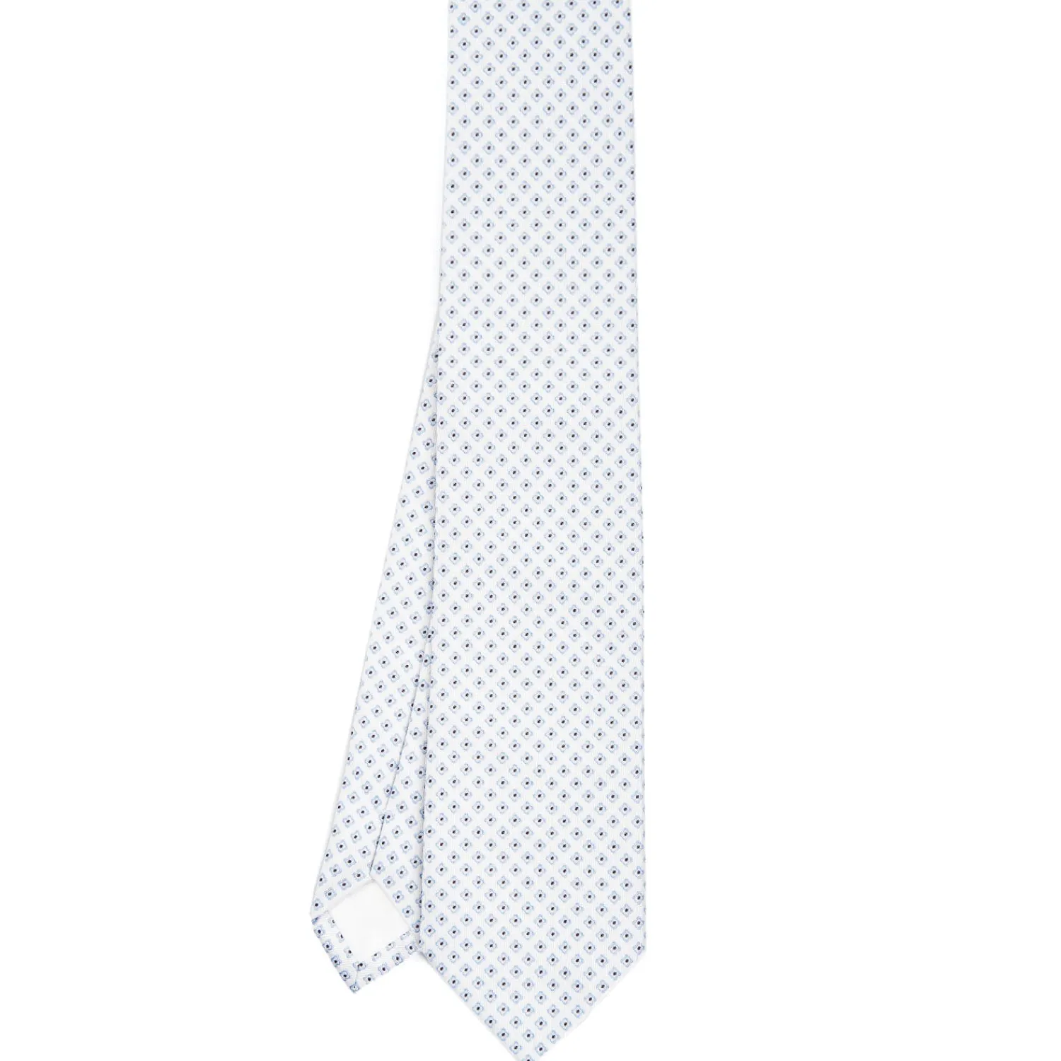 E.Marinella CRAVATTE|Cravatte In Seta Jacquard|CRAVATTA SARTORIALE IN SETA JACQUARD BIANCA Microfantasia fiore
