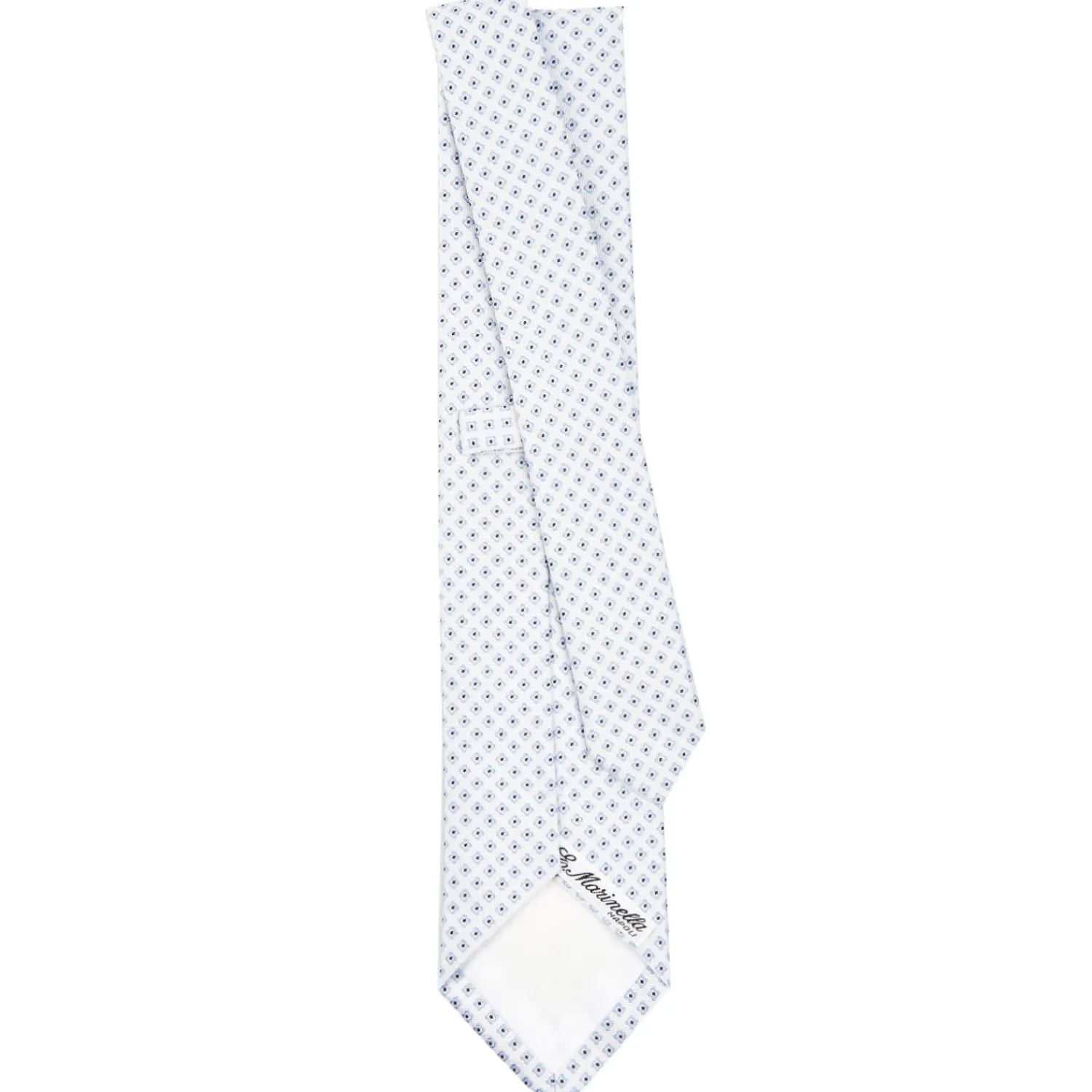 E.Marinella CRAVATTE|Cravatte In Seta Jacquard|CRAVATTA SARTORIALE IN SETA JACQUARD BIANCA Microfantasia fiore