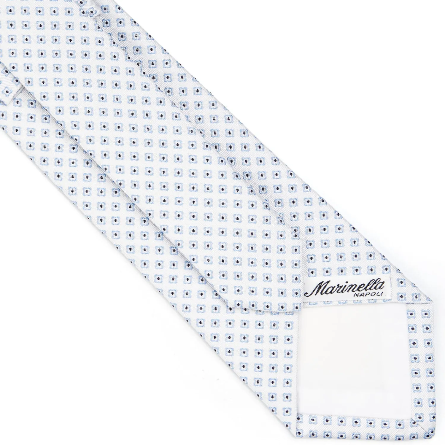 E.Marinella CRAVATTE|Cravatte In Seta Jacquard|CRAVATTA SARTORIALE IN SETA JACQUARD BIANCA Microfantasia fiore