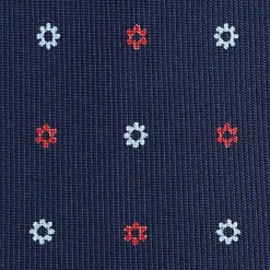 E.Marinella CRAVATTE|Cravatte 7 Pieghe|CRAVATTA SARTORIALE 7 PIEGHE IN SETA BLU SCURO Microfantasia fiore