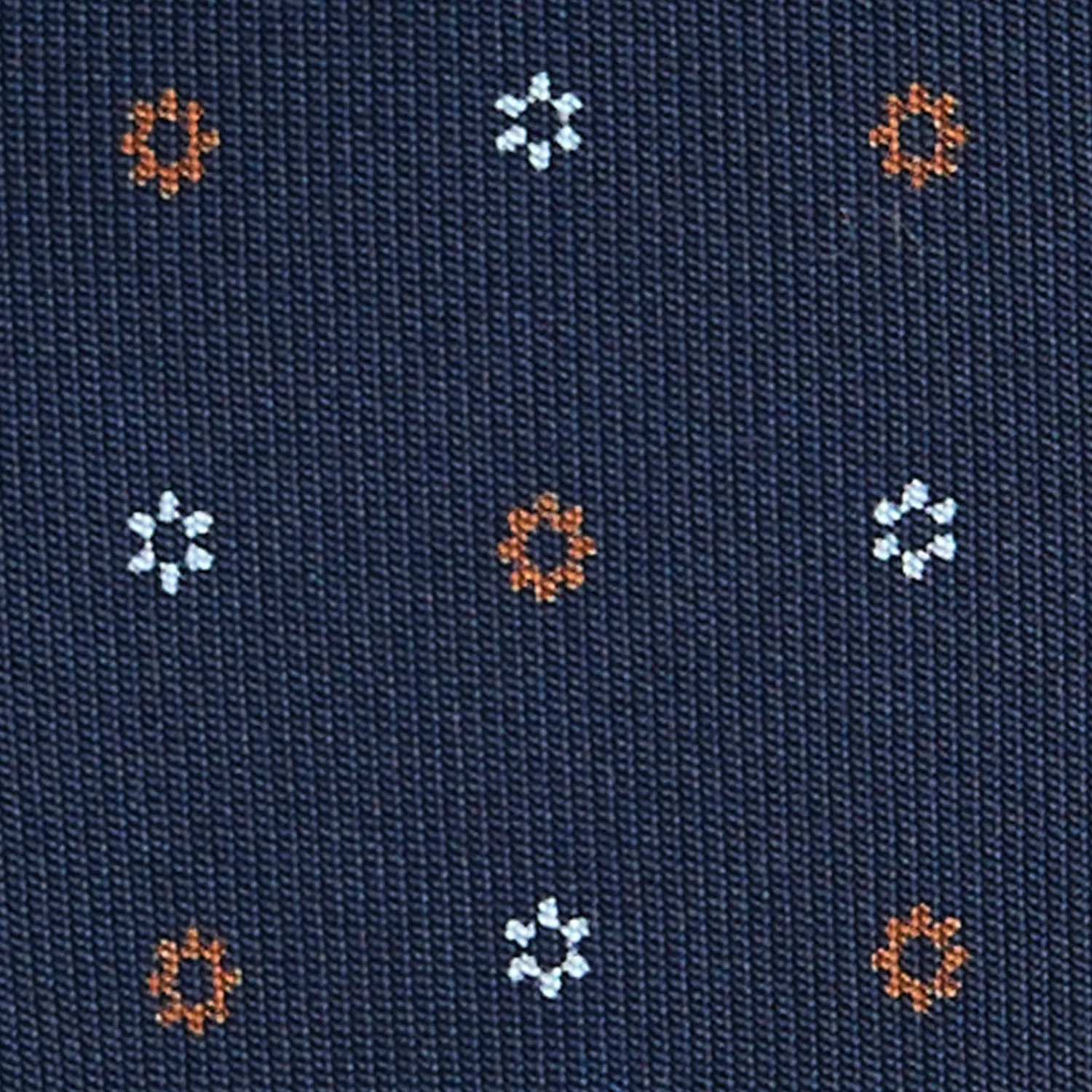 E.Marinella CRAVATTE|Cravatte 7 Pieghe|CRAVATTA SARTORIALE 7 PIEGHE IN SETA BLU SCURO Microfantasia fiore