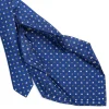 E.Marinella CRAVATTE|Cravatte 7 Pieghe|CRAVATTA SARTORIALE 7 PIEGHE IN SETA BLU Microfantasia fiore