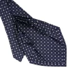 E.Marinella CRAVATTE|Cravatte 9 Pieghe|CRAVATTA SARTORIALE 9 PIEGHE IN SETA BLU SCURO Microfantasia fiore