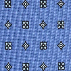 E.Marinella CRAVATTE|Cravatte 7 Pieghe|CRAVATTA SARTORIALE 7 PIEGHE IN SETA AZZURRO POLVERE Microfantasia fiore