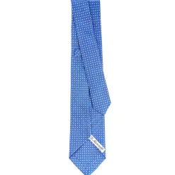 E.Marinella CRAVATTE|Cravatte 9 Pieghe|CRAVATTA SARTORIALE 9 PIEGHE IN SETA BLUETTE Microfantasia fiore