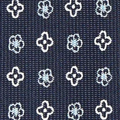 E.Marinella CRAVATTE|Cravatte 9 Pieghe|CRAVATTA SARTORIALE 9 PIEGHE IN SETA BLU SCURO Microfantasia fiore
