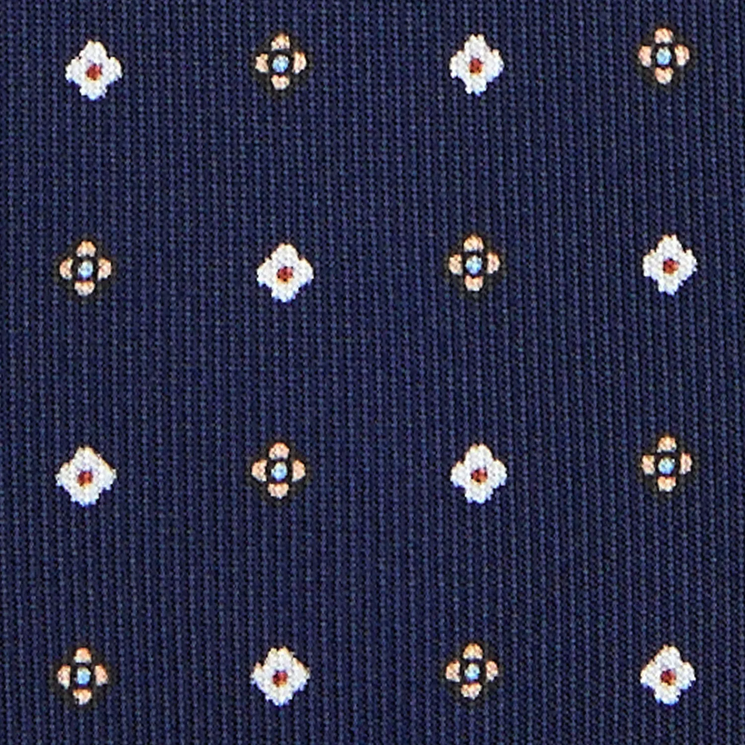 E.Marinella CRAVATTE|Cravatte 5 Pieghe|CRAVATTA SARTORIALE 5 PIEGHE IN SETA BLU SCUROMicrofantasia fiore